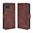 Leather Case Stands Flip Cover Holder BY3 for Samsung Galaxy A12 5G Brown