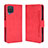 Leather Case Stands Flip Cover Holder BY3 for Samsung Galaxy A12 Nacho Red