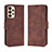 Leather Case Stands Flip Cover Holder BY3 for Samsung Galaxy A23 4G Brown