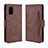 Leather Case Stands Flip Cover Holder BY3 for Samsung Galaxy S20 Plus 5G Brown