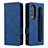 Leather Case Stands Flip Cover Holder BY3 for Samsung Galaxy Z Fold3 5G Blue