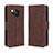 Leather Case Stands Flip Cover Holder BY3 for Sharp Aquos R8s Brown