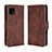 Leather Case Stands Flip Cover Holder BY3 for Sharp Aquos Sense4 Basic Brown