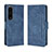 Leather Case Stands Flip Cover Holder BY3 for Sony Xperia 1 IV Blue