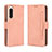 Leather Case Stands Flip Cover Holder BY3 for Sony Xperia 5 IV Pink