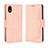 Leather Case Stands Flip Cover Holder BY3 for Sony Xperia Ace III SO-53C Pink