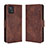 Leather Case Stands Flip Cover Holder BY3 for Vivo iQOO U3 5G Brown