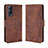 Leather Case Stands Flip Cover Holder BY3 for Vivo iQOO Z3 5G Brown