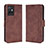 Leather Case Stands Flip Cover Holder BY3 for Vivo T1 5G India Brown