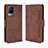 Leather Case Stands Flip Cover Holder BY3 for Vivo V21 5G Brown