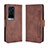 Leather Case Stands Flip Cover Holder BY3 for Vivo X60 Pro+ Plus 5G Brown