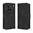 Leather Case Stands Flip Cover Holder BY3 for Vivo X90 Pro 5G Black