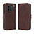 Leather Case Stands Flip Cover Holder BY3 for Vivo X90 Pro 5G Brown