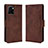 Leather Case Stands Flip Cover Holder BY3 for Vivo Y01 Brown