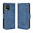 Leather Case Stands Flip Cover Holder BY3 for Vivo Y21 Blue