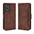 Leather Case Stands Flip Cover Holder BY3 for Vivo Y74s 5G Brown