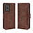 Leather Case Stands Flip Cover Holder BY3 for Vivo Y76s 5G Brown