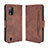 Leather Case Stands Flip Cover Holder BY3 for Wiko Ride 3 Brown