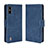 Leather Case Stands Flip Cover Holder BY3 for Wiko Y81 Blue