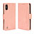 Leather Case Stands Flip Cover Holder BY3 for Wiko Y81 Pink