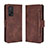 Leather Case Stands Flip Cover Holder BY3 for Xiaomi Mi 10T 5G Brown