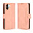 Leather Case Stands Flip Cover Holder BY3 for Xiaomi Poco C51 Pink