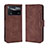 Leather Case Stands Flip Cover Holder BY3 for Xiaomi Poco M4 Pro 4G Brown