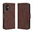 Leather Case Stands Flip Cover Holder BY3 for Xiaomi Poco M5 4G Brown