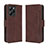 Leather Case Stands Flip Cover Holder BY3 for Xiaomi Poco X5 Pro 5G Brown