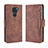 Leather Case Stands Flip Cover Holder BY3 for Xiaomi Redmi 10X 4G Brown