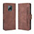 Leather Case Stands Flip Cover Holder BY3 for Xiaomi Redmi 10X 5G Brown