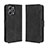 Leather Case Stands Flip Cover Holder BY3 for Xiaomi Redmi 12 4G Black