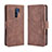 Leather Case Stands Flip Cover Holder BY3 for Xiaomi Redmi 9 Brown