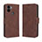 Leather Case Stands Flip Cover Holder BY3 for Xiaomi Redmi A1 Plus Brown