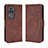 Leather Case Stands Flip Cover Holder BY3 for Xiaomi Redmi K40S 5G Brown