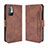 Leather Case Stands Flip Cover Holder BY3 for Xiaomi Redmi Note 10 JE 5G Brown