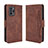 Leather Case Stands Flip Cover Holder BY3 for Xiaomi Redmi Note 10 Pro 5G Brown