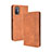 Leather Case Stands Flip Cover Holder BY4 for HTC Desire 21 Pro 5G Brown