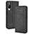 Leather Case Stands Flip Cover Holder BY4 for HTC Desire 22 Pro 5G Black