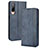 Leather Case Stands Flip Cover Holder BY4 for HTC Desire 22 Pro 5G Blue