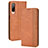 Leather Case Stands Flip Cover Holder BY4 for HTC Desire 22 Pro 5G Brown