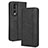 Leather Case Stands Flip Cover Holder BY4 for Huawei Honor 70 5G Black