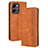 Leather Case Stands Flip Cover Holder BY4 for Huawei Honor 80 SE 5G Brown