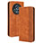 Leather Case Stands Flip Cover Holder BY4 for Huawei Honor Magic5 5G Brown