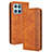 Leather Case Stands Flip Cover Holder BY4 for Huawei Honor X6 5G Brown