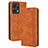 Leather Case Stands Flip Cover Holder BY4 for Huawei Honor X7a Brown