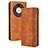 Leather Case Stands Flip Cover Holder BY4 for Huawei Honor X9b 5G Brown