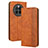 Leather Case Stands Flip Cover Holder BY4 for Huawei Mate 50E Brown