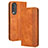 Leather Case Stands Flip Cover Holder BY4 for Huawei Nova 10z Brown