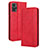 Leather Case Stands Flip Cover Holder BY4 for Motorola Moto E22 Red